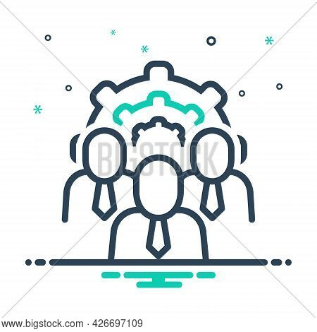 Mix Icon For Teamwork Cooperation Employees Strategy Management Community Summation Party Flock Peop