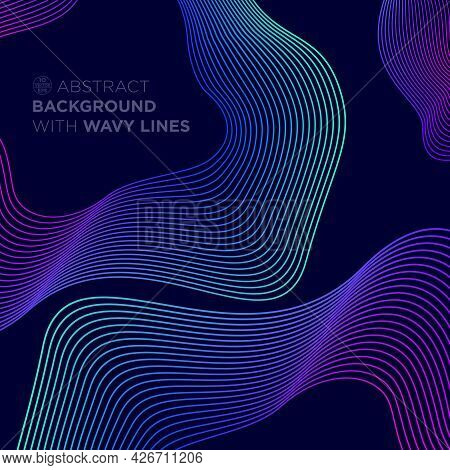 Abstract Background For Presentation. Wavy Shapes From Lines.
Geometric, Vector Ornament. Pattern Ca