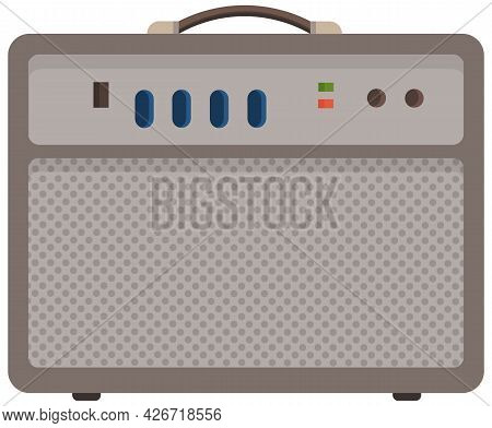 Iron Radio With Colorful Buttons. Device For Listening To Audio And Songs. Receiver To Play Sound. D