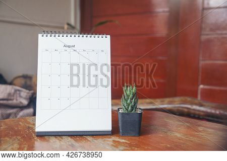 2021 Calendar Desk Place On Table. Desktop Calender For Planner To Plan Agenda, Timetable, Appointme