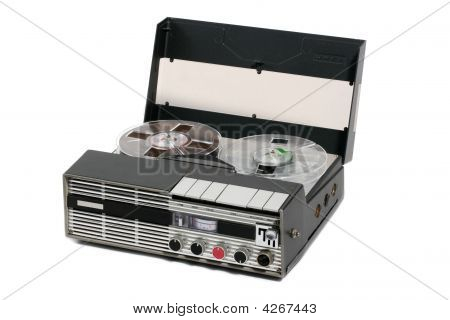 Retro Portable Open Reel Tape Recorder