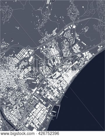 Map Of The City Of Badalona, Spain