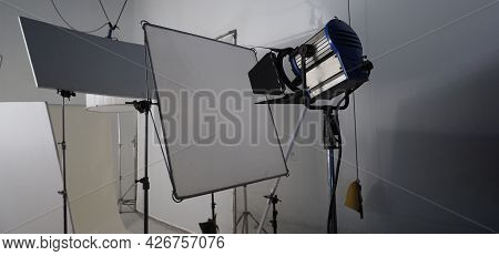 Studio Light Equipments For Photo Or Film Movie Video.