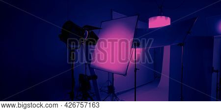 Studio Light Equipments For Photo Or Film Movie Video.