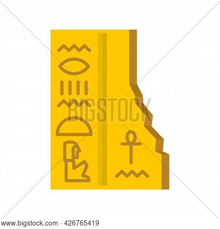Ancient Stone Table Icon. Flat Illustration Of Ancient Stone Table Vector Icon Isolated On White Bac