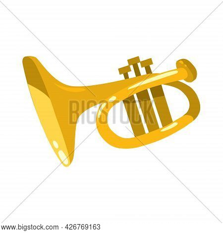 The Trumpet. Brass Instrument Funny Vector Illustration
