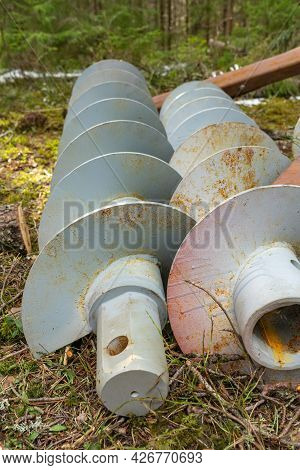 Augers For Drilling Geological Wells. Drill Augers