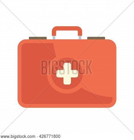 First Aid Kit Icon. Flat Illustration Of First Aid Kit Vector Icon Isolated On White Background