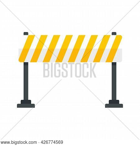 Road Barrier Line Icon. Flat Illustration Of Road Barrier Line Vector Icon Isolated On White Backgro