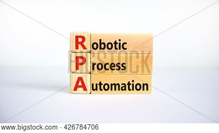 Rpa, Robotic Process Automation Symbol. Wooden Blocks With Words Rpa, Robotic Process Automation On 