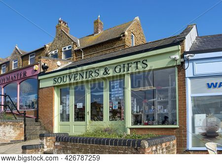 Old Hunstanton, Norfolk, England - June 13, 2021. Souvenirs And Gifts Shop At Hunstanton.