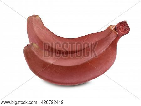 Tasty Red Baby Bananas On White Background