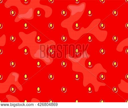 Strawberry Texture. Juicy Seamless Background. Vector Illustration.