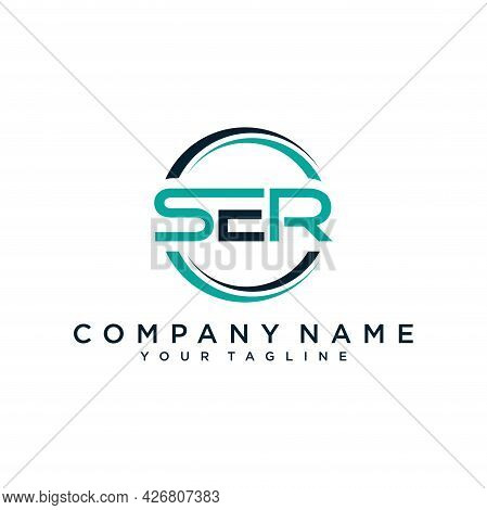 Initial Letters Ser Logo Vector, Isolated On A White Background