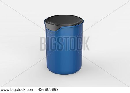 Paint Can With A Lid Isolated On White Background, Template For Design And Advertising, Mockup. 3d I