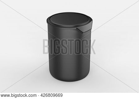 Paint Can With A Lid Isolated On White Background, Template For Design And Advertising, Mockup. 3d I