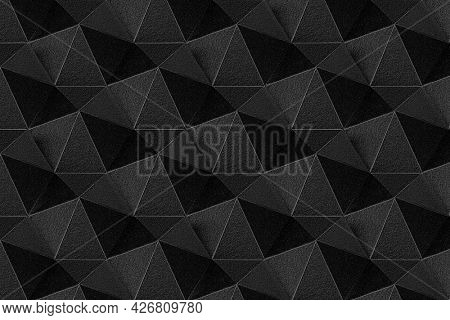 3D black paper craft heptagonal patterned background