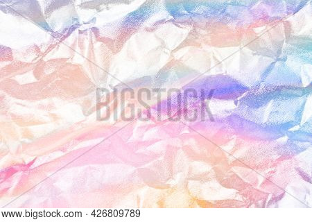 Colorful holographic crumped textured background design