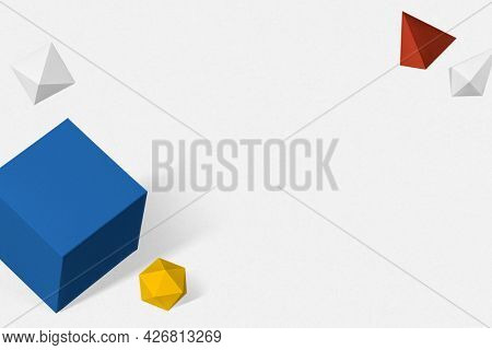 3D colorful paper craft geometric frame