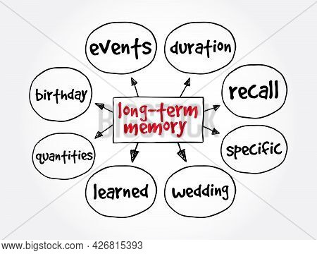Long-term Memory Mind Map, Concept For Presentations And Reports