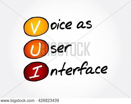 Vui - Voice As User Interface Acronym, Technology Concept Background