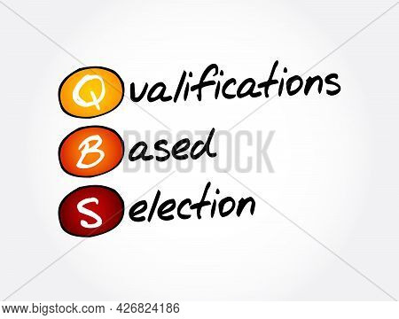 Qbs - Qualifications Based Selection Acronym, Business Concept Background