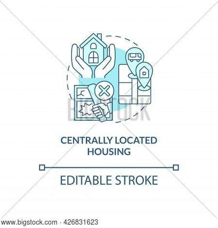 Centrally Located Housing Concept Icon. Internship Program Benefit Abstract Idea Thin Line Illustrat