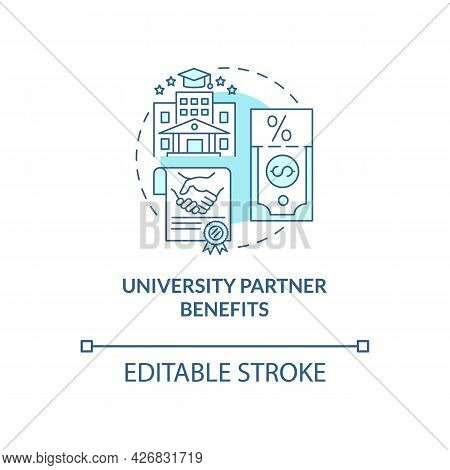 University Partner Benefits Concept Icon. Internship Programs Financing Option Abstract Idea Thin Li