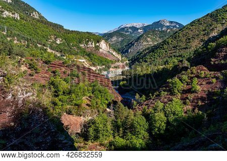 Gorges De Daluis Or Chocolate Canyon As It Is Called By Locals Because Of The Rocks Color Formed By 