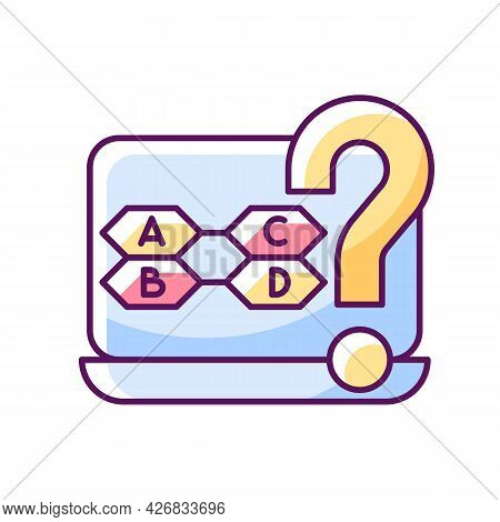 Trivia Games Rgb Color Icon. Isolated Vector Illustration.. Demonstrating Knowledge In Different Cat