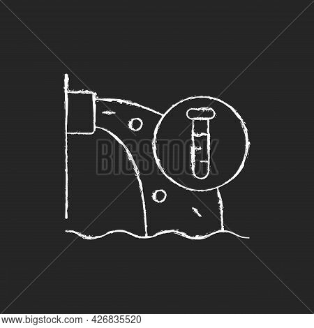 Water Pollution Control Chalk White Icon On Dark Background. Urban Runoff Management. Underground Wa