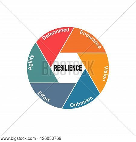 Diagram Concept With Resilience Text And Keywords. Eps 10 Isolated On White Background