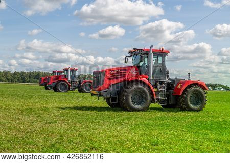 Russia, Leningrad Region - June, 2019: Powerful Tractor Brand Kirovets At The Exhibition