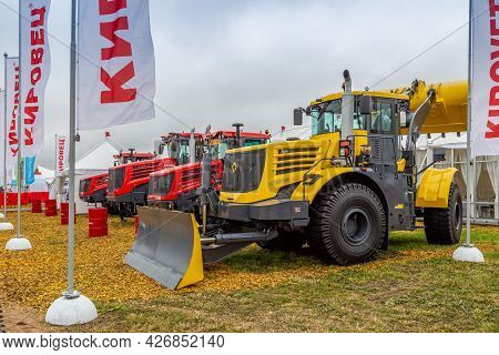 Russia, Leningrad Region - June, 2019: Powerful Tractor Brand Kirovets At The Exhibition