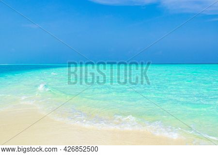 Color Gradient At The Sandbank Islands Madivaru And Finolhu In Rasdhoo Atoll Maldives.