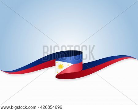Philippines Flag Wavy Abstract Background. Vector Illustration.