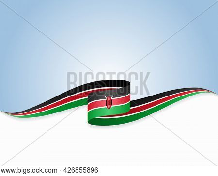 Kenyan Flag Wavy Abstract Background. Vector Illustration.