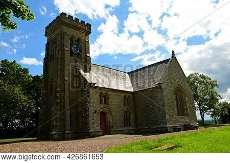 An Exterior View Of The Architecture Of A Church Building In The Borders Village Of Minto.