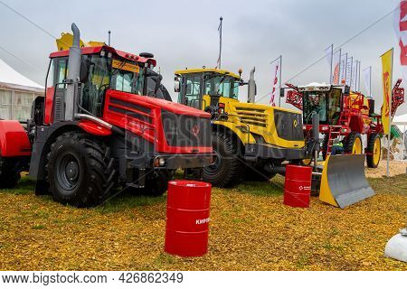 Russia, Leningrad Region - June, 2019: Powerful Tractor Brand Kirovets At The Exhibition