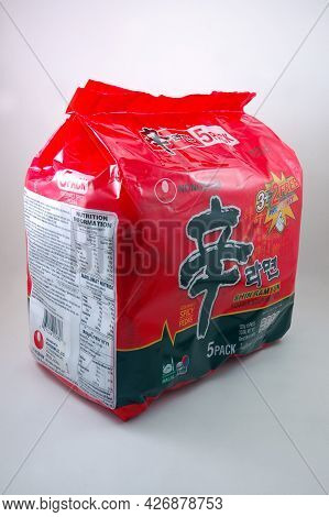 Manila, Ph - July 14 - Nongshim Shin Ramyun Noodles On July 14, 2021 In Manila, Philippines.