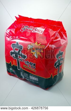 Manila, Ph - July 14 - Nongshim Shin Ramyun Noodles On July 14, 2021 In Manila, Philippines.