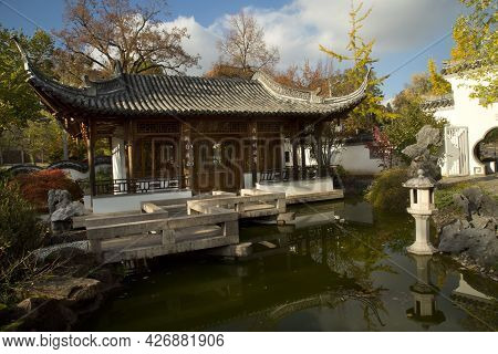 Stuttgart, Germany, 31october 2017. Chinese Garden In Stuttgart.