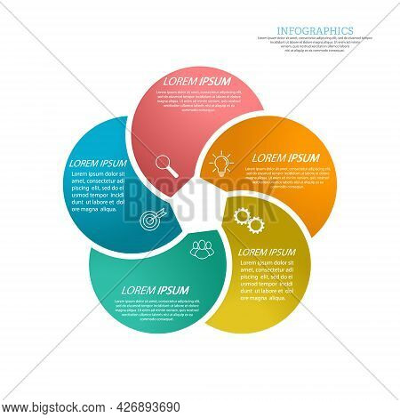 Infographic Template With Visual Icons. 5 Stages Of Business, Training, Marketing Or Financial Succe