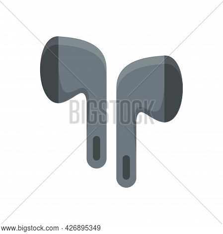 Wireless Earbuds Accessory Icon. Flat Illustration Of Wireless Earbuds Accessory Vector Icon Isolate