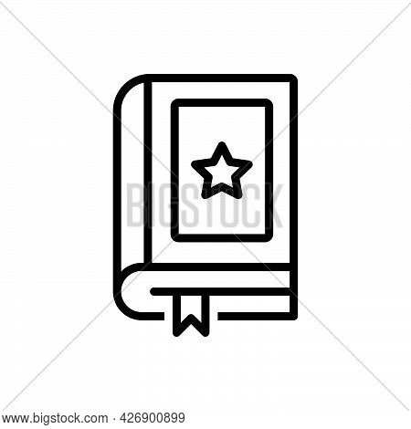 Black Line Icon For Novels Fiction Narrative Novella Story Tale Book