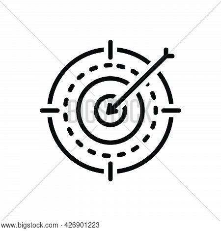 Black Line Icon For Purposes Motive Objectives Goal Ambition Target Challenge Accurate
