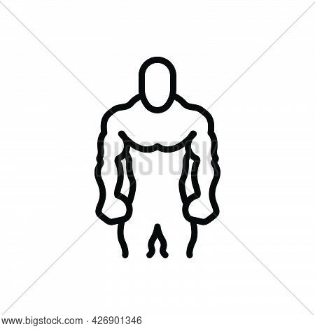 Black Line Icon For Broader Fitness Gymnastics Bodybuilder Muscle Exercise Trainer