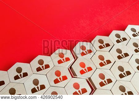 Society Is Divided By A Rift. A Split In The Community. Splitting The Company In Two. Conflict Resol