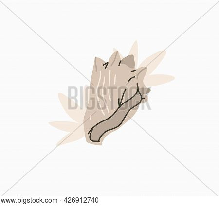Hand Drawn Vector Abstract Stock Graphic Summer Time Cartoon, Contemporary Minimalistic Style Illust