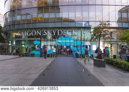Ho Chi Minh, Vietnam - Oct 18, 2019 : The Entrance To The Saigon Skydeck Of Bitexco Financial Tower 